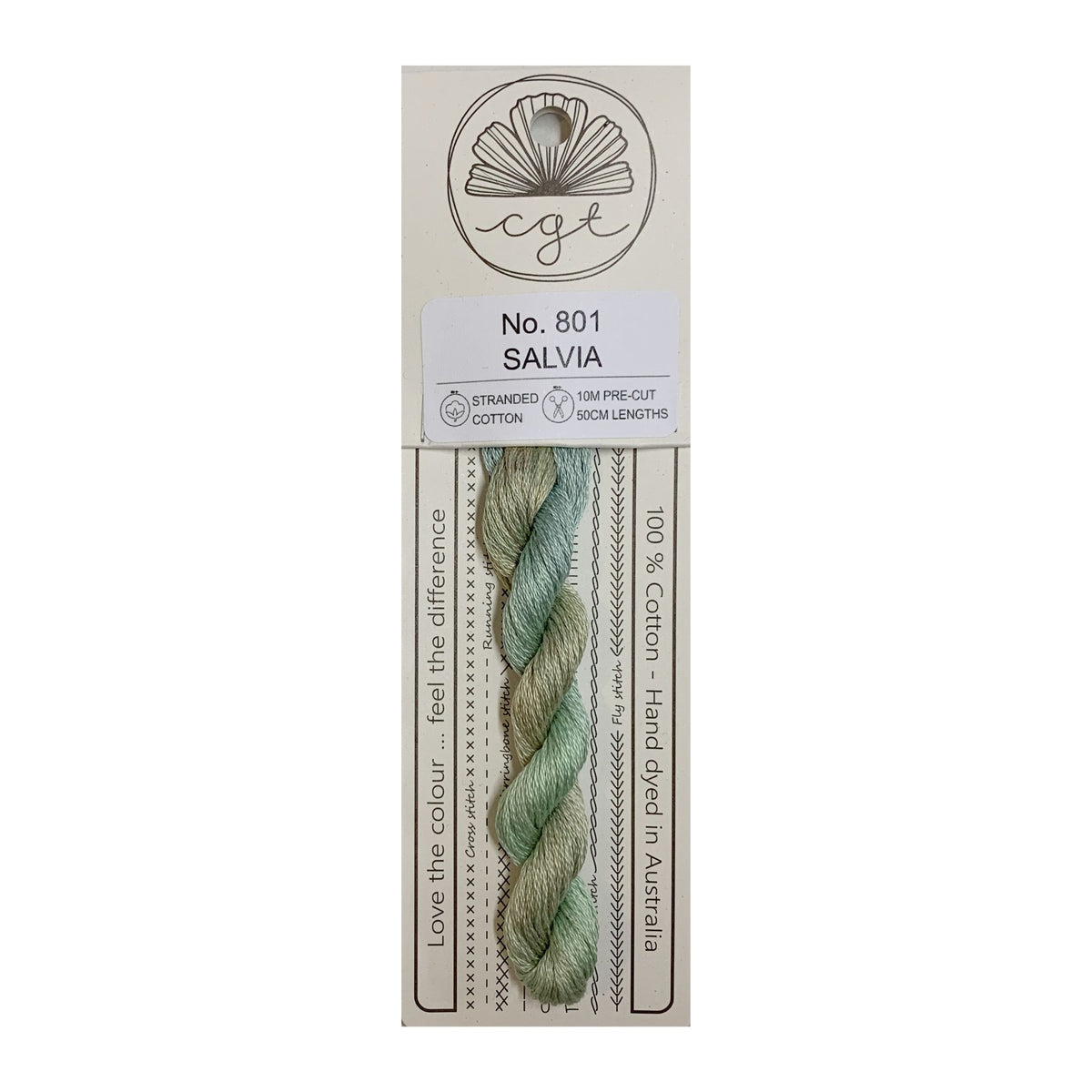 801 Salvia stranded cotton embroidery thread